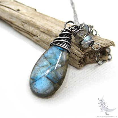 Labradorite Necklace · Handmade Sterling Silver Labradorite Pendant
