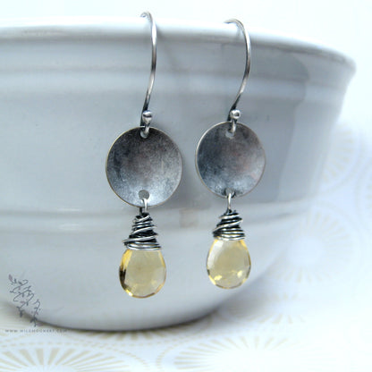 Golden Citrine Earrings · Sterling Silver Dangle Earrings
