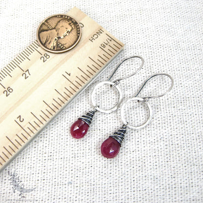 Ruby Earrings · Sterling Silver Dangle Earrings