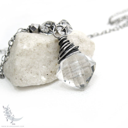 Quartz Herkimer Diamond Necklace · Sterling Silver Necklace Pendant