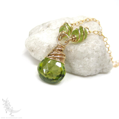 Peridot Necklace · 14k Gold Filled Peridot Pendant