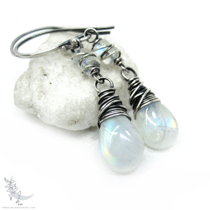 Moonstone Earrings · Sterling Silver Dangle Earrings