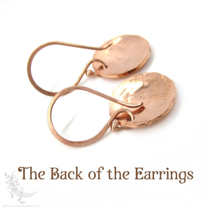Copper Earrings · Tiny Hand Hammered Raw Copper Coin Dangle Earrings