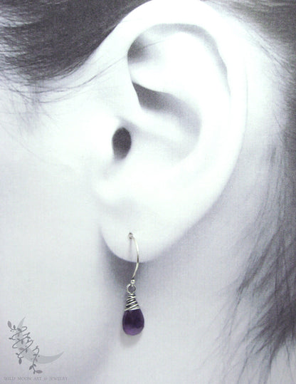 Amethyst Earrings · Handmade Sterling Silver Dangle Earrings