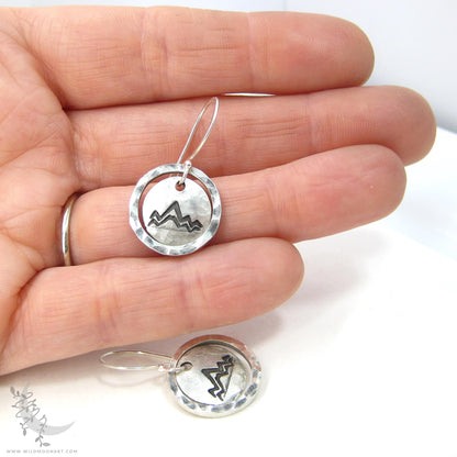 Mountain Earrings · Hand Hammered Sterling Silver Dangle Earrings