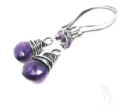 Amethyst Earrings · Sterling Silver Dangle Earrings
