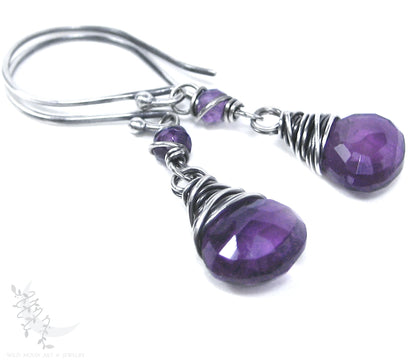 Amethyst Earrings · Sterling Silver Dangle Earrings