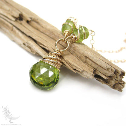 Peridot Necklace · 14k Gold Filled Peridot Pendant