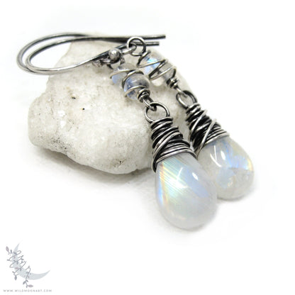 Moonstone Earrings · Sterling Silver Dangle Earrings