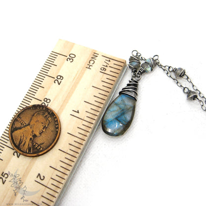 Labradorite Necklace · Handmade Sterling Silver Labradorite Pendant