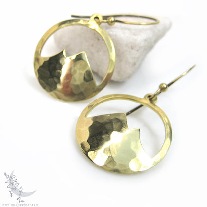 Mountain Earrings · Hammered Brass Minimalist Colorado Dangle Earrings