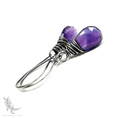 Amethyst Earrings · Handmade Sterling Silver Dangle Earrings