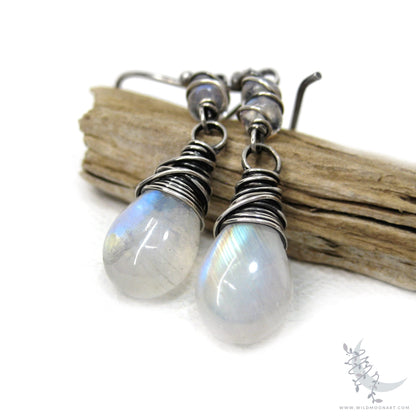 Moonstone Earrings · Sterling Silver Dangle Earrings