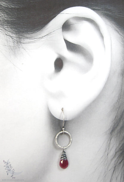 Ruby Earrings · Sterling Silver Dangle Earrings