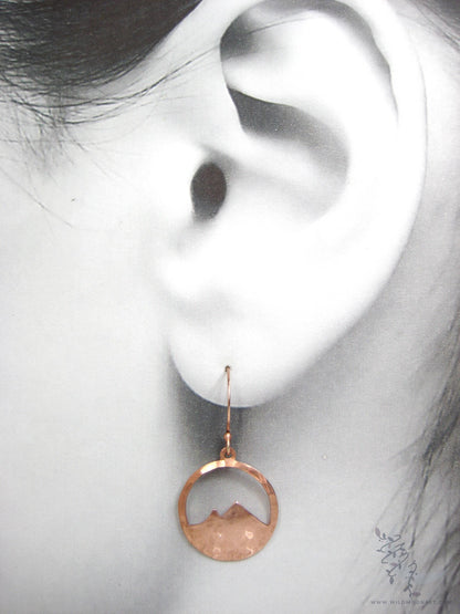 Mountain Earrings · Hammered Copper Minimalist Colorado Dangle Earrings