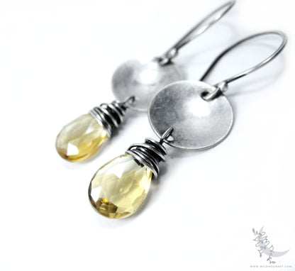 Golden Citrine Earrings · Sterling Silver Dangle Earrings