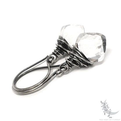 Rock Crystal Quartz Earrings · Sterling Silver Dangle Earrings