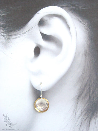 Gold & Sterling Silver Earrings · Mixed Metal Hand Hammered 14k Gold Filled Coin Dangle Earrings