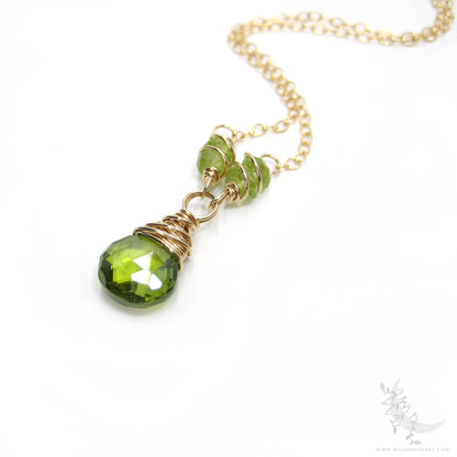 Peridot Necklace · 14k Gold Filled Peridot Pendant