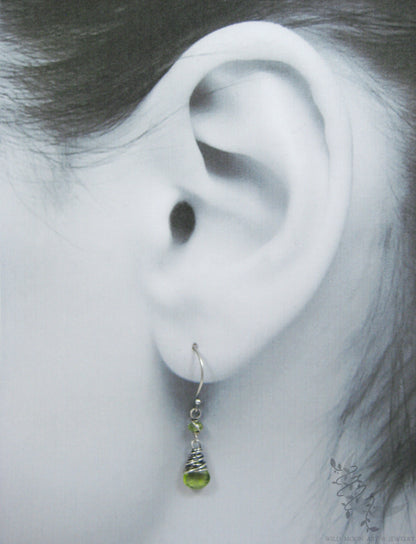 Peridot & Sterling Silver Dangle Earrings