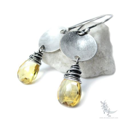 Golden Citrine Earrings · Sterling Silver Dangle Earrings