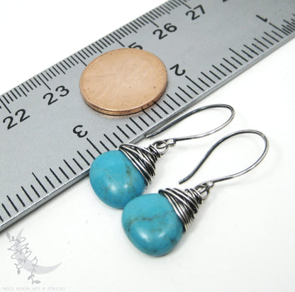 Turquoise Earrings · Sterling Silver Dangle Earrings
