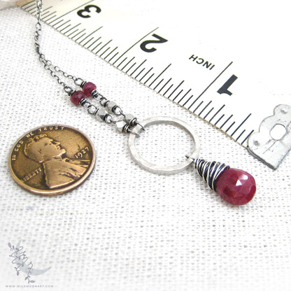 Ruby Necklace · Sterling Silver Genuine Ruby Pendant