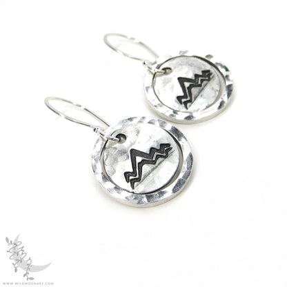 Mountain Earrings · Hand Hammered Sterling Silver Dangle Earrings