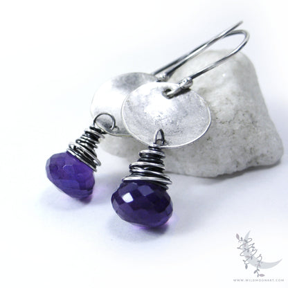 Amethyst Dangle Earrings · Sterling Silver