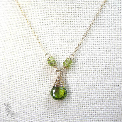 Peridot Necklace · 14k Gold Filled Peridot Pendant
