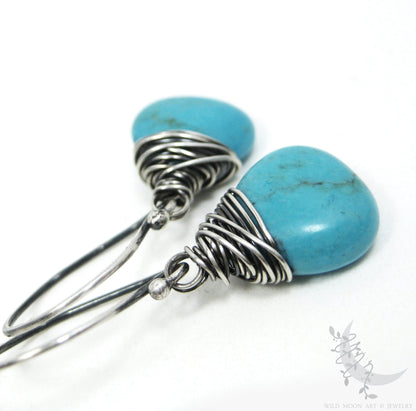 Turquoise Earrings · Sterling Silver Dangle Earrings