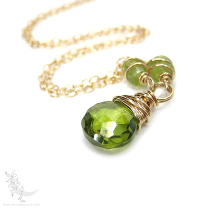 Peridot Necklace · 14k Gold Filled Peridot Pendant
