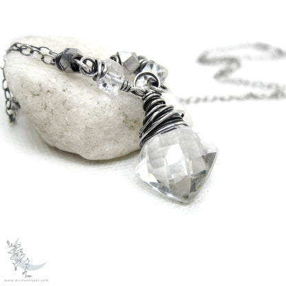 Quartz Herkimer Diamond Necklace · Sterling Silver Necklace Pendant